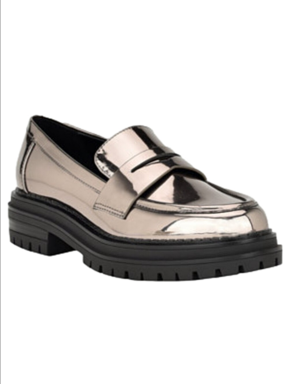NWOT CALVIN KLEIN Grant silver chunky loafers